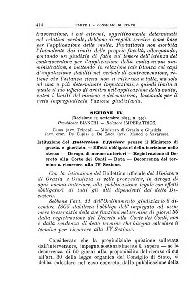 La giustizia amministrativa raccolta di decisioni e pareri del Consiglio di Stato, decisioni della Corte dei conti, sentenze della Cassazione di Roma, e decisioni delle Giunte provinciali amministrative