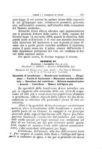 La giustizia amministrativa raccolta di decisioni e pareri del Consiglio di Stato, decisioni della Corte dei conti, sentenze della Cassazione di Roma, e decisioni delle Giunte provinciali amministrative