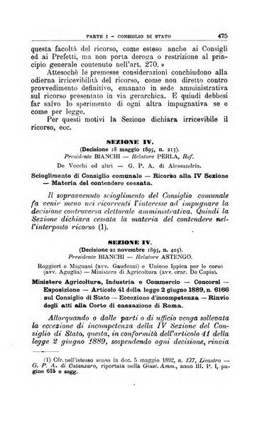 La giustizia amministrativa raccolta di decisioni e pareri del Consiglio di Stato, decisioni della Corte dei conti, sentenze della Cassazione di Roma, e decisioni delle Giunte provinciali amministrative