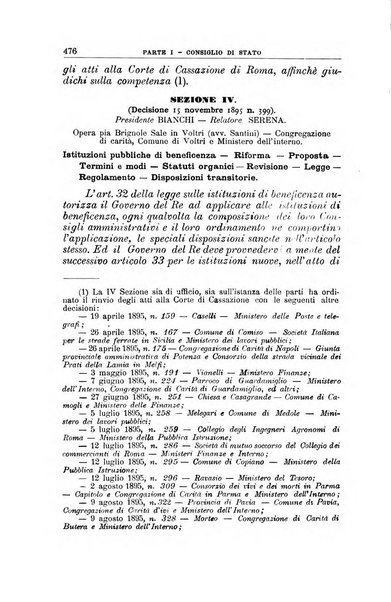 La giustizia amministrativa raccolta di decisioni e pareri del Consiglio di Stato, decisioni della Corte dei conti, sentenze della Cassazione di Roma, e decisioni delle Giunte provinciali amministrative