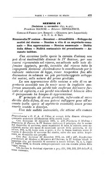 La giustizia amministrativa raccolta di decisioni e pareri del Consiglio di Stato, decisioni della Corte dei conti, sentenze della Cassazione di Roma, e decisioni delle Giunte provinciali amministrative