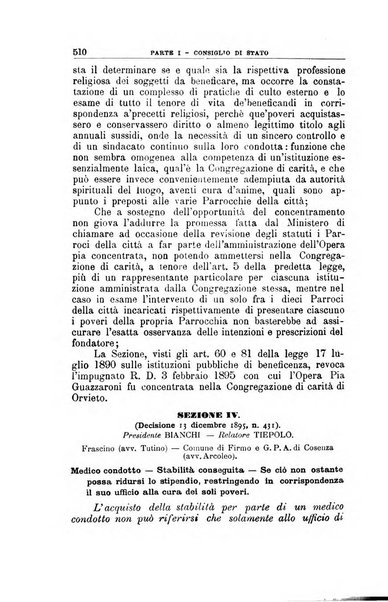 La giustizia amministrativa raccolta di decisioni e pareri del Consiglio di Stato, decisioni della Corte dei conti, sentenze della Cassazione di Roma, e decisioni delle Giunte provinciali amministrative