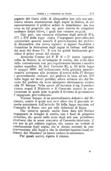 La giustizia amministrativa raccolta di decisioni e pareri del Consiglio di Stato, decisioni della Corte dei conti, sentenze della Cassazione di Roma, e decisioni delle Giunte provinciali amministrative