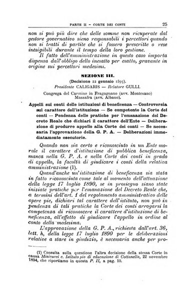 La giustizia amministrativa raccolta di decisioni e pareri del Consiglio di Stato, decisioni della Corte dei conti, sentenze della Cassazione di Roma, e decisioni delle Giunte provinciali amministrative