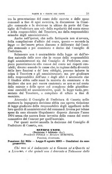 La giustizia amministrativa raccolta di decisioni e pareri del Consiglio di Stato, decisioni della Corte dei conti, sentenze della Cassazione di Roma, e decisioni delle Giunte provinciali amministrative