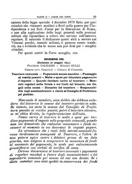 La giustizia amministrativa raccolta di decisioni e pareri del Consiglio di Stato, decisioni della Corte dei conti, sentenze della Cassazione di Roma, e decisioni delle Giunte provinciali amministrative