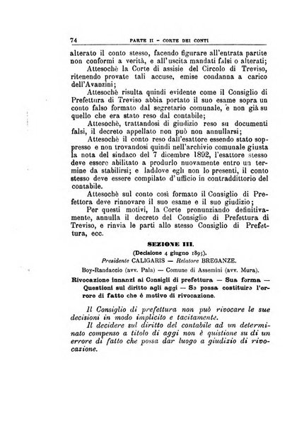 La giustizia amministrativa raccolta di decisioni e pareri del Consiglio di Stato, decisioni della Corte dei conti, sentenze della Cassazione di Roma, e decisioni delle Giunte provinciali amministrative