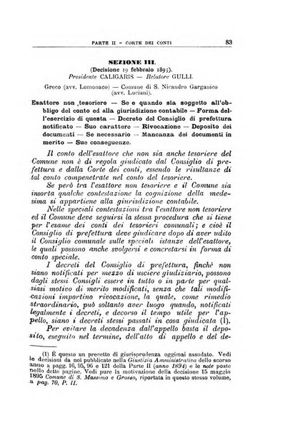 La giustizia amministrativa raccolta di decisioni e pareri del Consiglio di Stato, decisioni della Corte dei conti, sentenze della Cassazione di Roma, e decisioni delle Giunte provinciali amministrative