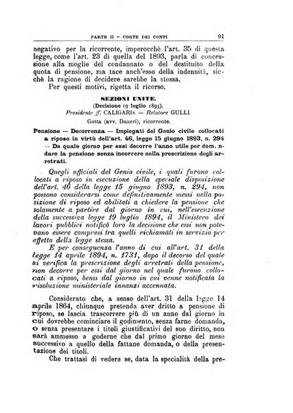 La giustizia amministrativa raccolta di decisioni e pareri del Consiglio di Stato, decisioni della Corte dei conti, sentenze della Cassazione di Roma, e decisioni delle Giunte provinciali amministrative