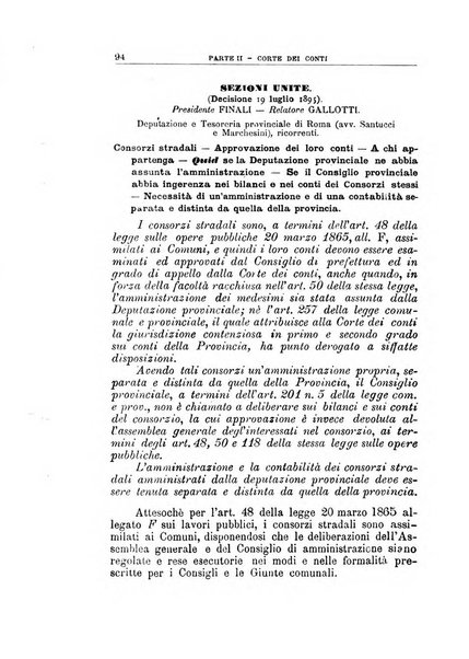 La giustizia amministrativa raccolta di decisioni e pareri del Consiglio di Stato, decisioni della Corte dei conti, sentenze della Cassazione di Roma, e decisioni delle Giunte provinciali amministrative