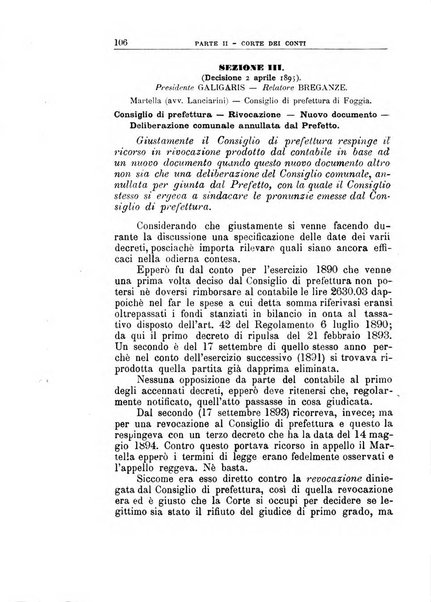 La giustizia amministrativa raccolta di decisioni e pareri del Consiglio di Stato, decisioni della Corte dei conti, sentenze della Cassazione di Roma, e decisioni delle Giunte provinciali amministrative