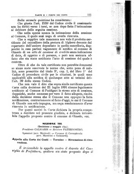 La giustizia amministrativa raccolta di decisioni e pareri del Consiglio di Stato, decisioni della Corte dei conti, sentenze della Cassazione di Roma, e decisioni delle Giunte provinciali amministrative