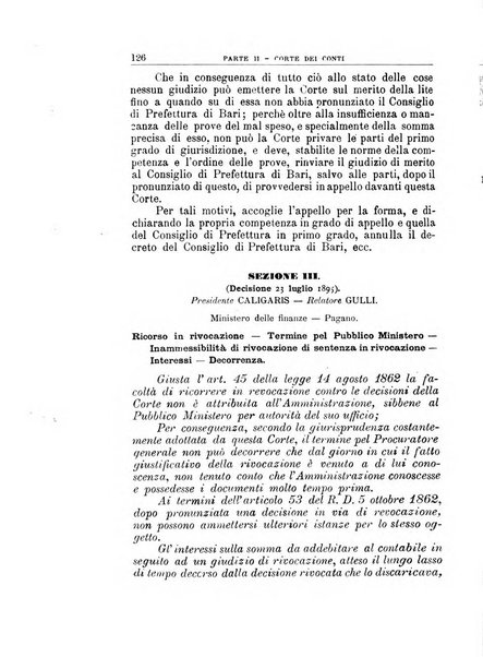 La giustizia amministrativa raccolta di decisioni e pareri del Consiglio di Stato, decisioni della Corte dei conti, sentenze della Cassazione di Roma, e decisioni delle Giunte provinciali amministrative