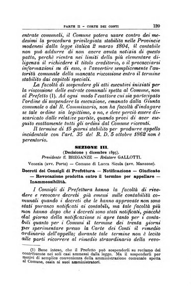 La giustizia amministrativa raccolta di decisioni e pareri del Consiglio di Stato, decisioni della Corte dei conti, sentenze della Cassazione di Roma, e decisioni delle Giunte provinciali amministrative