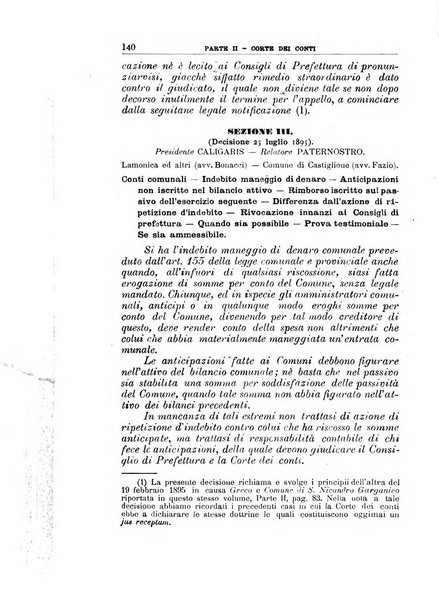 La giustizia amministrativa raccolta di decisioni e pareri del Consiglio di Stato, decisioni della Corte dei conti, sentenze della Cassazione di Roma, e decisioni delle Giunte provinciali amministrative