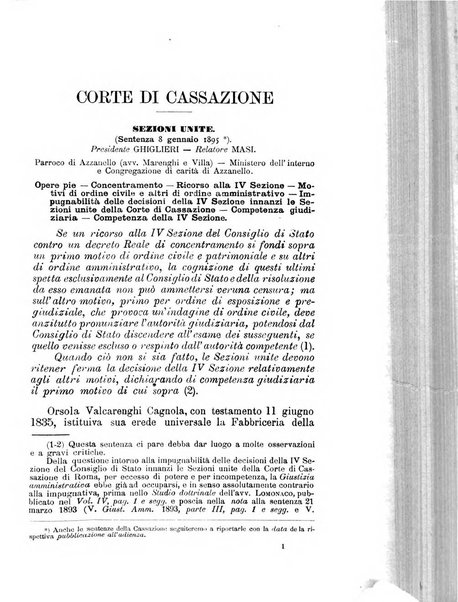 La giustizia amministrativa raccolta di decisioni e pareri del Consiglio di Stato, decisioni della Corte dei conti, sentenze della Cassazione di Roma, e decisioni delle Giunte provinciali amministrative