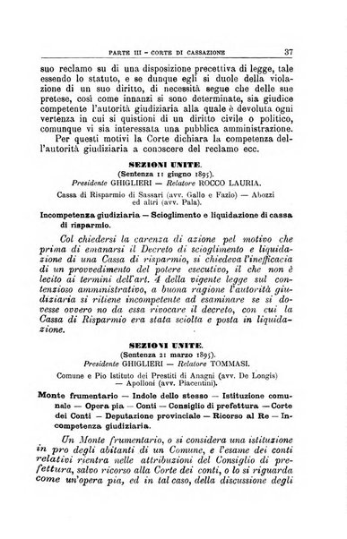 La giustizia amministrativa raccolta di decisioni e pareri del Consiglio di Stato, decisioni della Corte dei conti, sentenze della Cassazione di Roma, e decisioni delle Giunte provinciali amministrative