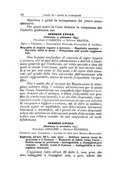 La giustizia amministrativa raccolta di decisioni e pareri del Consiglio di Stato, decisioni della Corte dei conti, sentenze della Cassazione di Roma, e decisioni delle Giunte provinciali amministrative