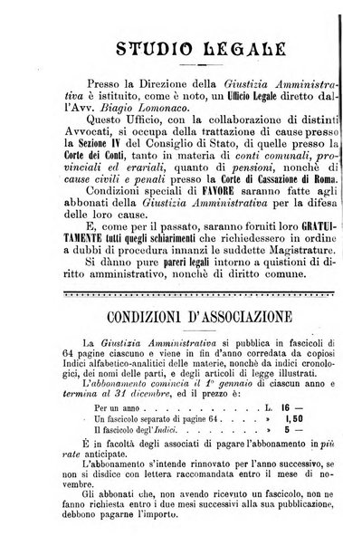 La giustizia amministrativa raccolta di decisioni e pareri del Consiglio di Stato, decisioni della Corte dei conti, sentenze della Cassazione di Roma, e decisioni delle Giunte provinciali amministrative