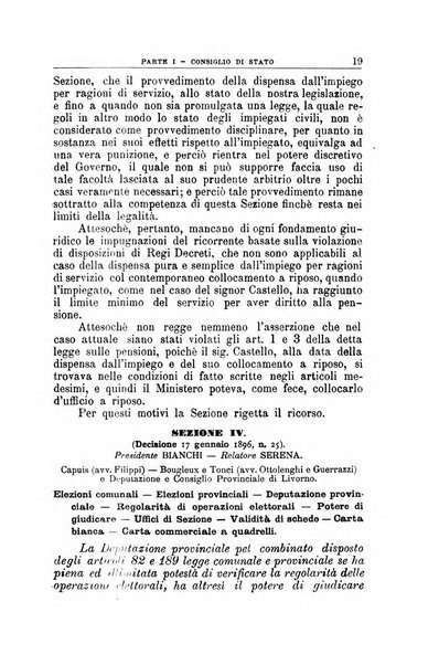 La giustizia amministrativa raccolta di decisioni e pareri del Consiglio di Stato, decisioni della Corte dei conti, sentenze della Cassazione di Roma, e decisioni delle Giunte provinciali amministrative