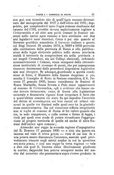 La giustizia amministrativa raccolta di decisioni e pareri del Consiglio di Stato, decisioni della Corte dei conti, sentenze della Cassazione di Roma, e decisioni delle Giunte provinciali amministrative