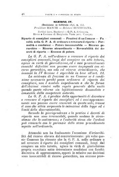 La giustizia amministrativa raccolta di decisioni e pareri del Consiglio di Stato, decisioni della Corte dei conti, sentenze della Cassazione di Roma, e decisioni delle Giunte provinciali amministrative