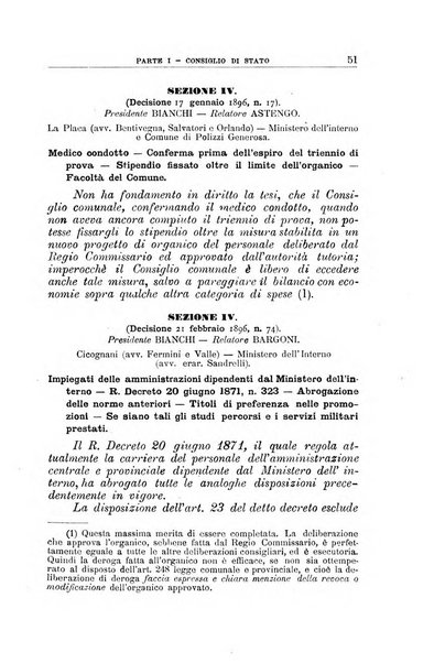 La giustizia amministrativa raccolta di decisioni e pareri del Consiglio di Stato, decisioni della Corte dei conti, sentenze della Cassazione di Roma, e decisioni delle Giunte provinciali amministrative