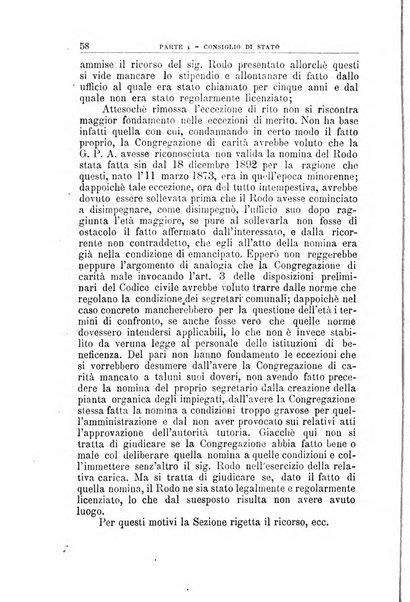 La giustizia amministrativa raccolta di decisioni e pareri del Consiglio di Stato, decisioni della Corte dei conti, sentenze della Cassazione di Roma, e decisioni delle Giunte provinciali amministrative