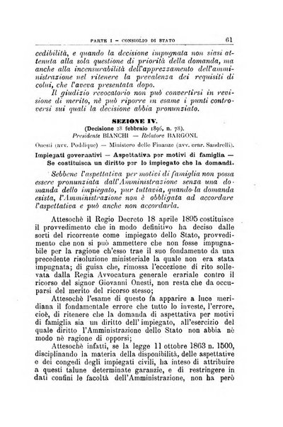 La giustizia amministrativa raccolta di decisioni e pareri del Consiglio di Stato, decisioni della Corte dei conti, sentenze della Cassazione di Roma, e decisioni delle Giunte provinciali amministrative