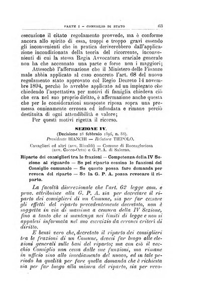 La giustizia amministrativa raccolta di decisioni e pareri del Consiglio di Stato, decisioni della Corte dei conti, sentenze della Cassazione di Roma, e decisioni delle Giunte provinciali amministrative