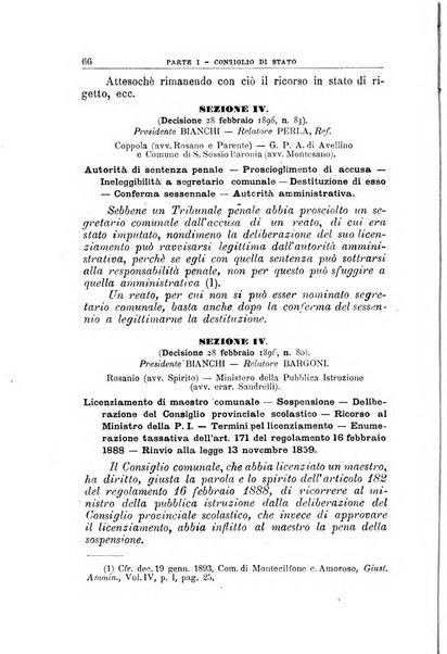 La giustizia amministrativa raccolta di decisioni e pareri del Consiglio di Stato, decisioni della Corte dei conti, sentenze della Cassazione di Roma, e decisioni delle Giunte provinciali amministrative