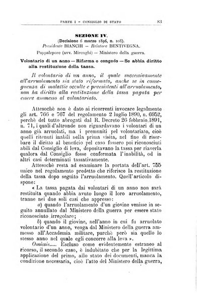 La giustizia amministrativa raccolta di decisioni e pareri del Consiglio di Stato, decisioni della Corte dei conti, sentenze della Cassazione di Roma, e decisioni delle Giunte provinciali amministrative