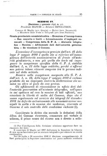 La giustizia amministrativa raccolta di decisioni e pareri del Consiglio di Stato, decisioni della Corte dei conti, sentenze della Cassazione di Roma, e decisioni delle Giunte provinciali amministrative