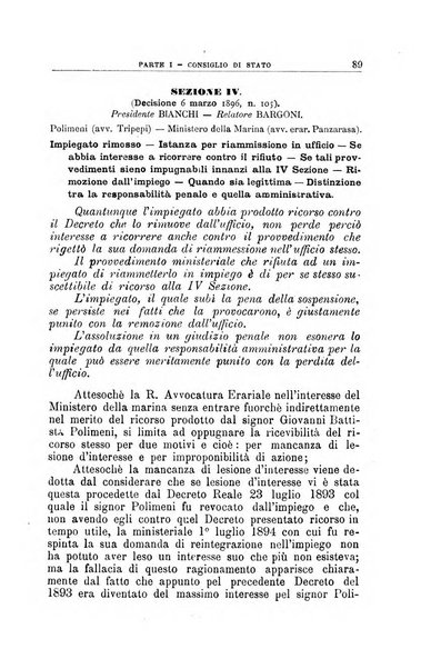 La giustizia amministrativa raccolta di decisioni e pareri del Consiglio di Stato, decisioni della Corte dei conti, sentenze della Cassazione di Roma, e decisioni delle Giunte provinciali amministrative