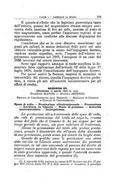 La giustizia amministrativa raccolta di decisioni e pareri del Consiglio di Stato, decisioni della Corte dei conti, sentenze della Cassazione di Roma, e decisioni delle Giunte provinciali amministrative