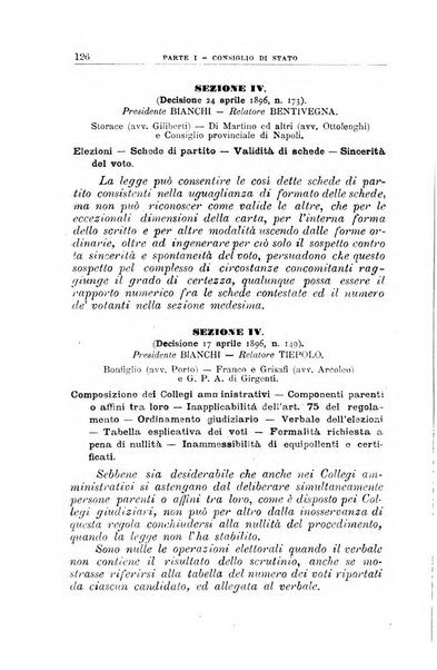 La giustizia amministrativa raccolta di decisioni e pareri del Consiglio di Stato, decisioni della Corte dei conti, sentenze della Cassazione di Roma, e decisioni delle Giunte provinciali amministrative