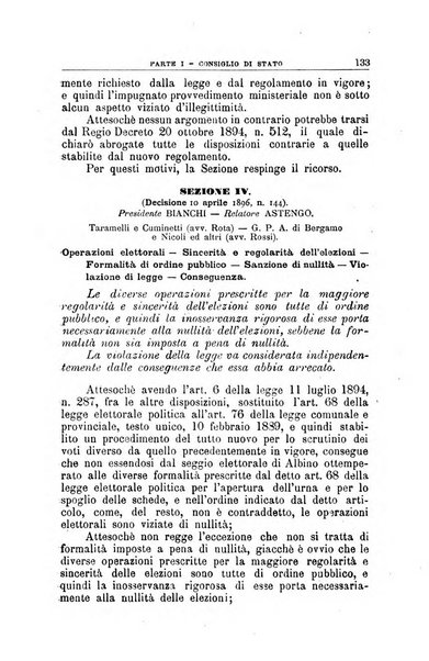 La giustizia amministrativa raccolta di decisioni e pareri del Consiglio di Stato, decisioni della Corte dei conti, sentenze della Cassazione di Roma, e decisioni delle Giunte provinciali amministrative