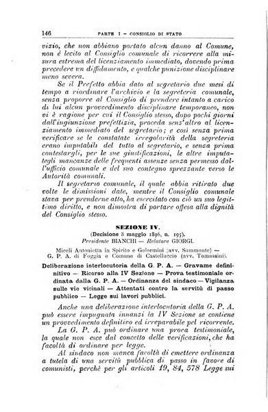 La giustizia amministrativa raccolta di decisioni e pareri del Consiglio di Stato, decisioni della Corte dei conti, sentenze della Cassazione di Roma, e decisioni delle Giunte provinciali amministrative