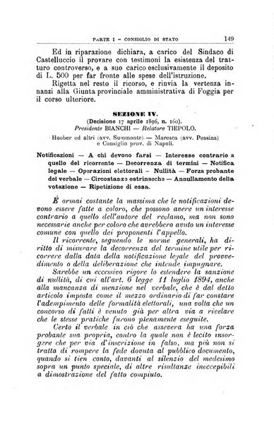 La giustizia amministrativa raccolta di decisioni e pareri del Consiglio di Stato, decisioni della Corte dei conti, sentenze della Cassazione di Roma, e decisioni delle Giunte provinciali amministrative