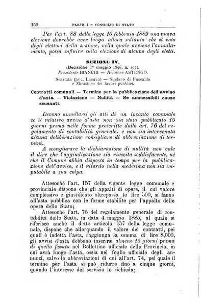 La giustizia amministrativa raccolta di decisioni e pareri del Consiglio di Stato, decisioni della Corte dei conti, sentenze della Cassazione di Roma, e decisioni delle Giunte provinciali amministrative