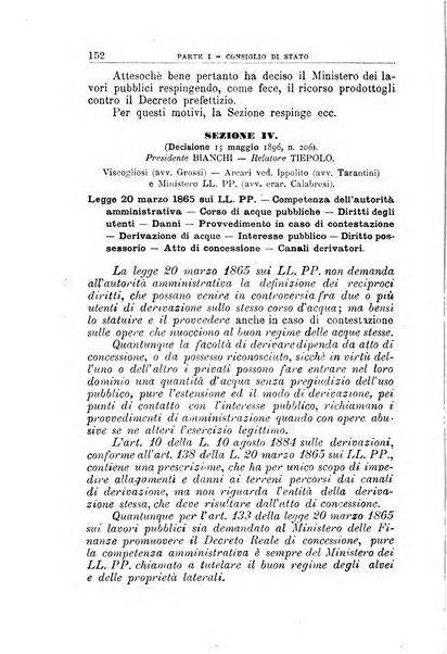 La giustizia amministrativa raccolta di decisioni e pareri del Consiglio di Stato, decisioni della Corte dei conti, sentenze della Cassazione di Roma, e decisioni delle Giunte provinciali amministrative