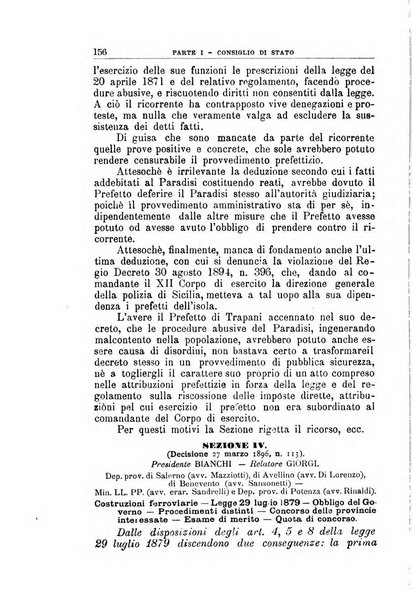 La giustizia amministrativa raccolta di decisioni e pareri del Consiglio di Stato, decisioni della Corte dei conti, sentenze della Cassazione di Roma, e decisioni delle Giunte provinciali amministrative