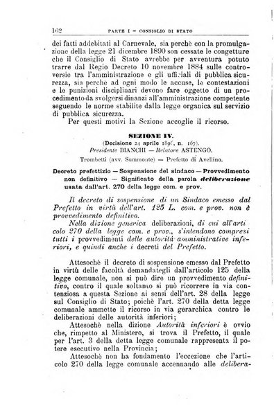 La giustizia amministrativa raccolta di decisioni e pareri del Consiglio di Stato, decisioni della Corte dei conti, sentenze della Cassazione di Roma, e decisioni delle Giunte provinciali amministrative