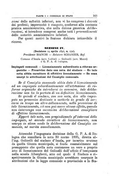 La giustizia amministrativa raccolta di decisioni e pareri del Consiglio di Stato, decisioni della Corte dei conti, sentenze della Cassazione di Roma, e decisioni delle Giunte provinciali amministrative