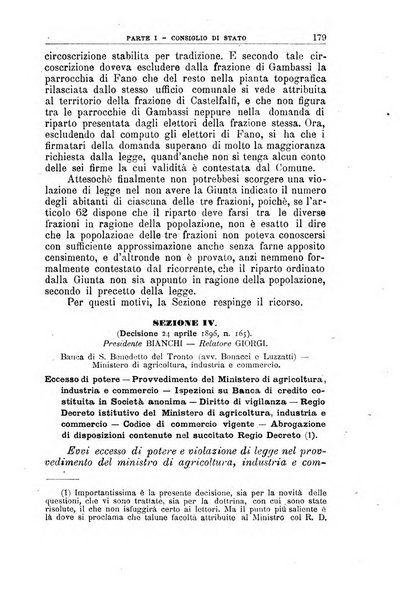 La giustizia amministrativa raccolta di decisioni e pareri del Consiglio di Stato, decisioni della Corte dei conti, sentenze della Cassazione di Roma, e decisioni delle Giunte provinciali amministrative