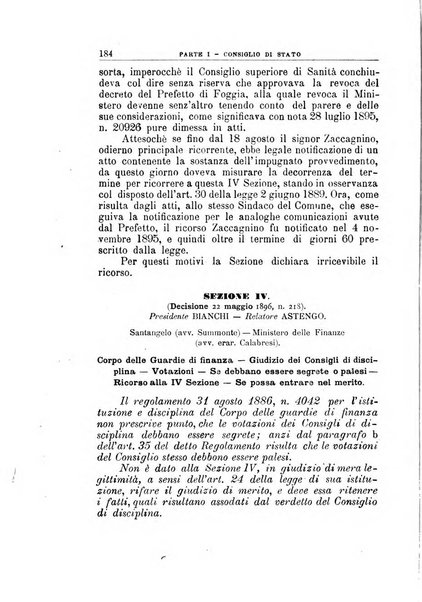 La giustizia amministrativa raccolta di decisioni e pareri del Consiglio di Stato, decisioni della Corte dei conti, sentenze della Cassazione di Roma, e decisioni delle Giunte provinciali amministrative