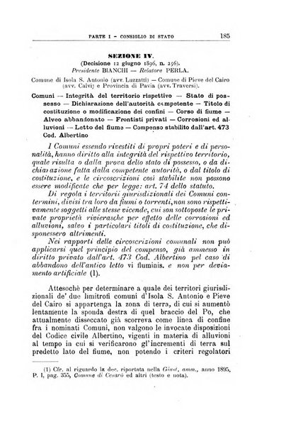 La giustizia amministrativa raccolta di decisioni e pareri del Consiglio di Stato, decisioni della Corte dei conti, sentenze della Cassazione di Roma, e decisioni delle Giunte provinciali amministrative