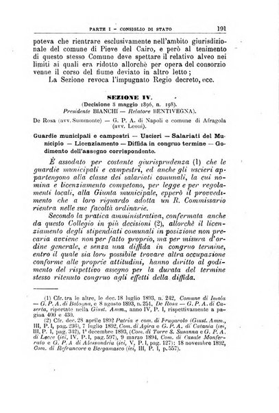 La giustizia amministrativa raccolta di decisioni e pareri del Consiglio di Stato, decisioni della Corte dei conti, sentenze della Cassazione di Roma, e decisioni delle Giunte provinciali amministrative