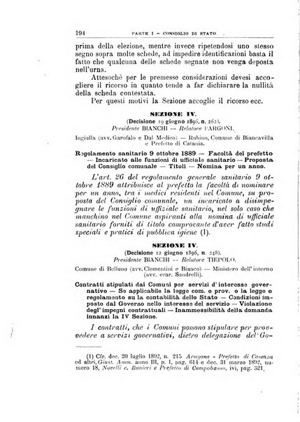 La giustizia amministrativa raccolta di decisioni e pareri del Consiglio di Stato, decisioni della Corte dei conti, sentenze della Cassazione di Roma, e decisioni delle Giunte provinciali amministrative