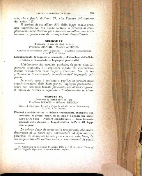 La giustizia amministrativa raccolta di decisioni e pareri del Consiglio di Stato, decisioni della Corte dei conti, sentenze della Cassazione di Roma, e decisioni delle Giunte provinciali amministrative